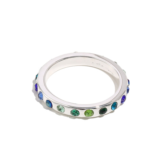 Ameya's Blue and Green Ring In Silver