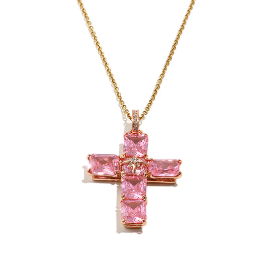 Petch's Pink Cross necklace