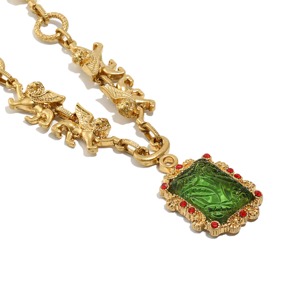 Inaya's Green Gem Necklace