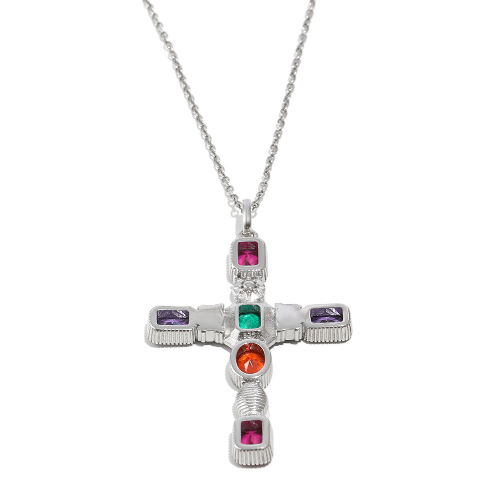 Ranee's colourful cross in Silver