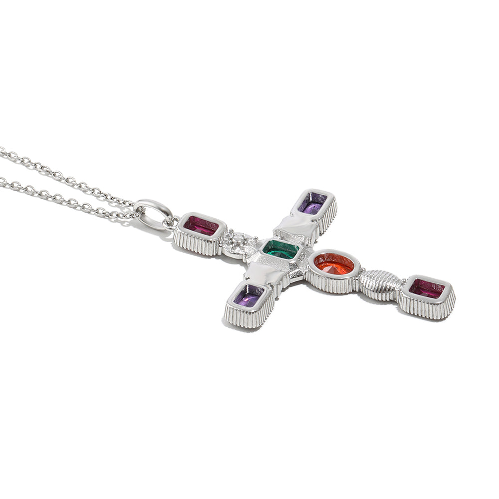 Ranee's colourful cross in Silver