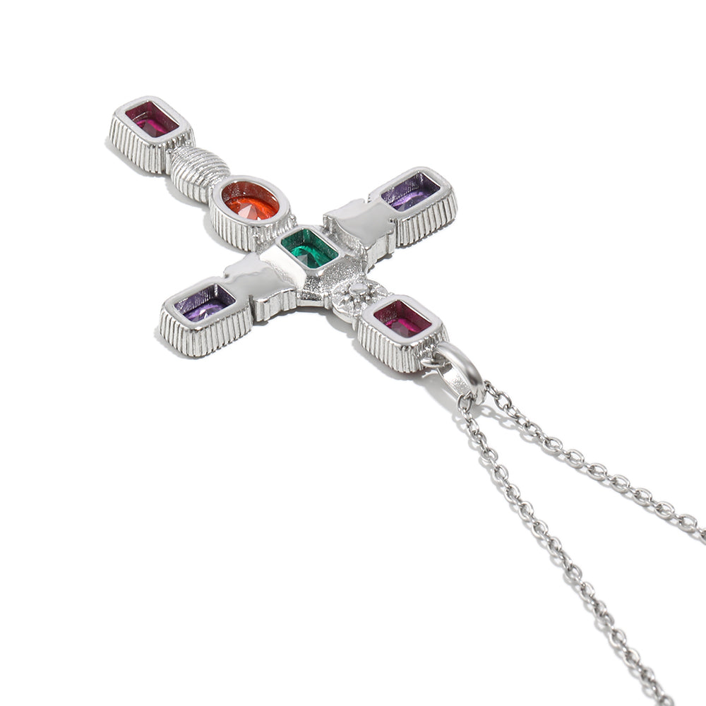 Ranee's colourful cross in Silver