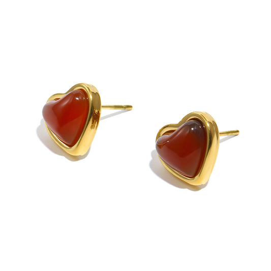 Viola's Red Heart Studs