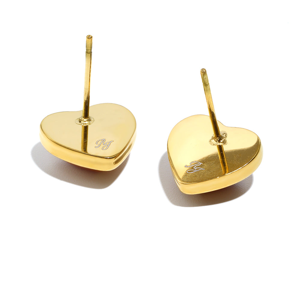 Viola's Red Heart Studs