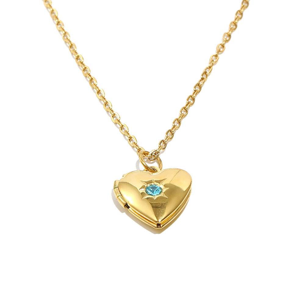 Tiana 's Light Blue Heart Locket