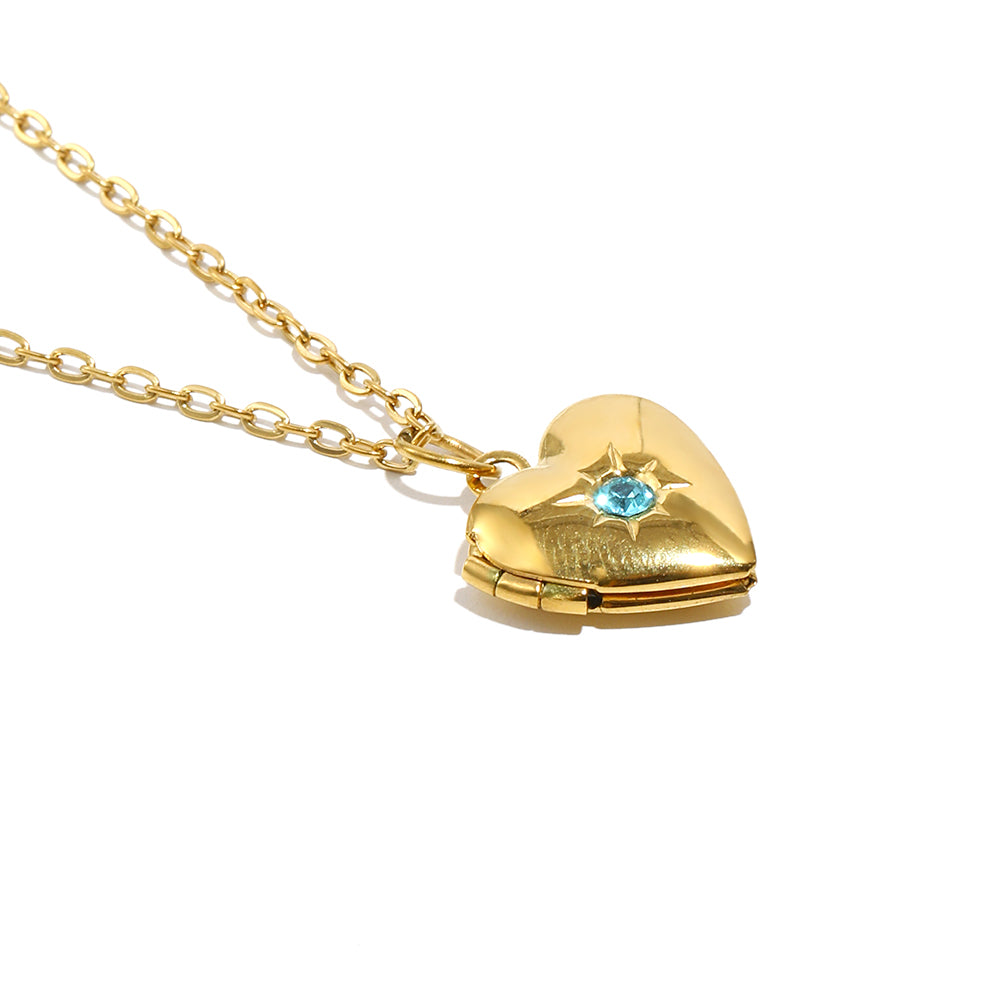 Tiana 's Light Blue Heart Locket