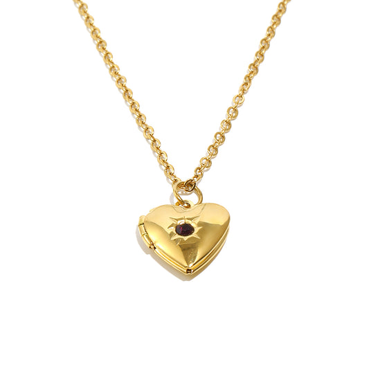 Tiana's Burgundy Heart Locket