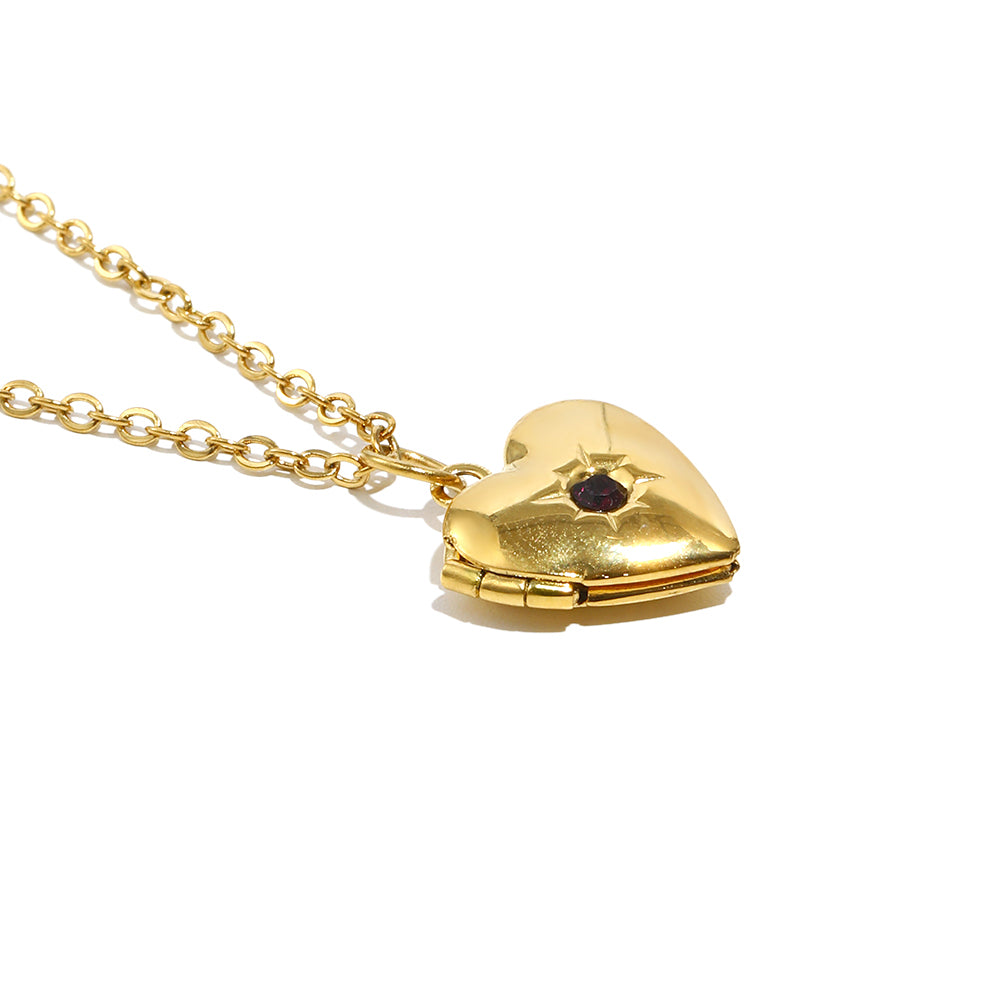 Tiana's Burgundy Heart Locket