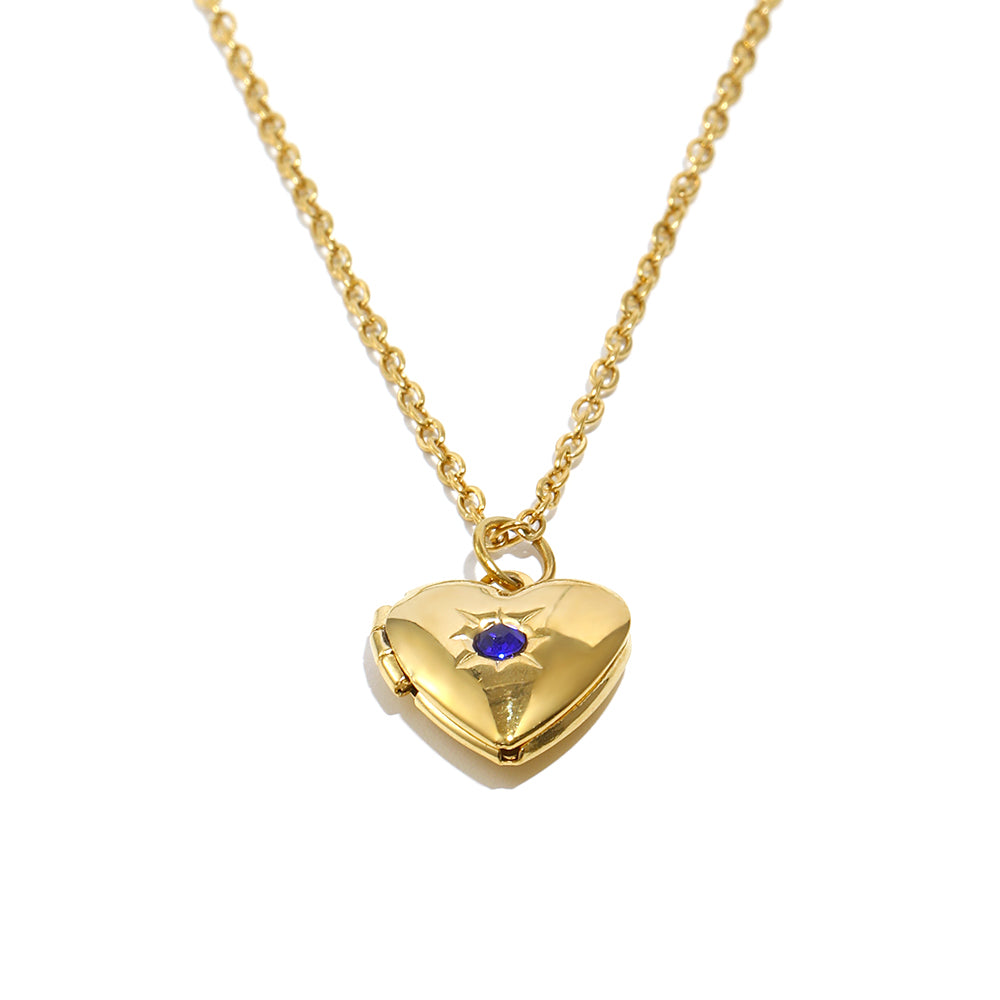 Tiana's Sapphire Blue Heart Locket