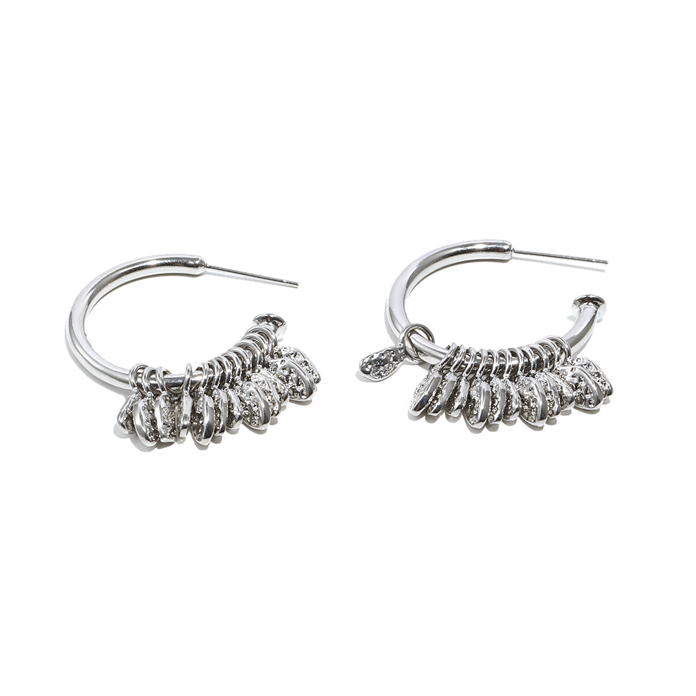 Marina's Feather Hoops In Silver