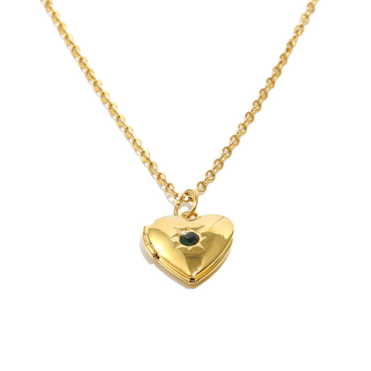 Tiana's Dark Green Heart Locket