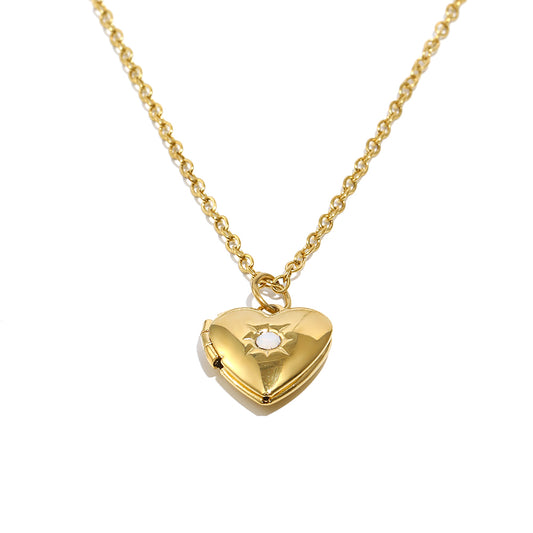Tiana's White Heart Locket