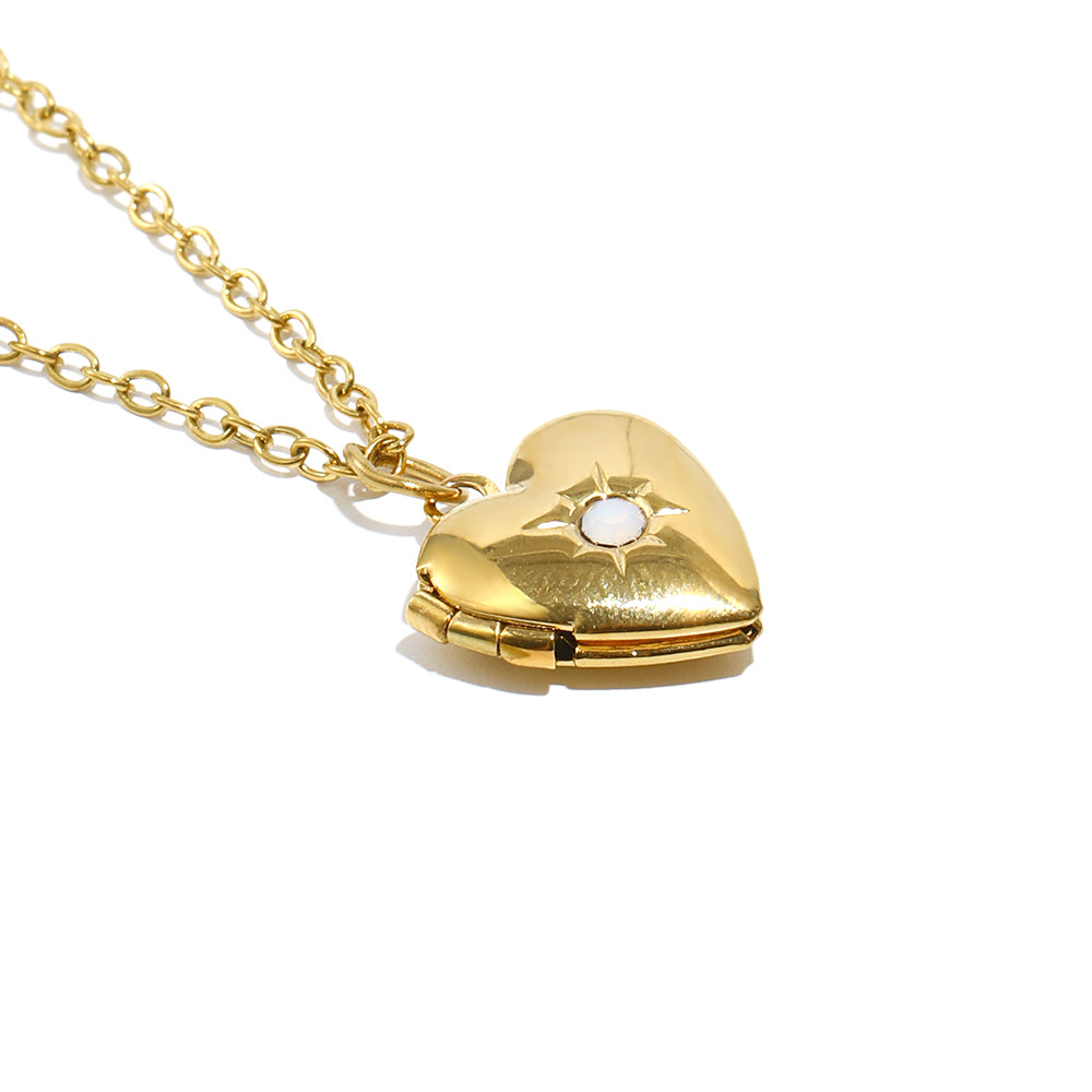 Tiana's White Heart Locket