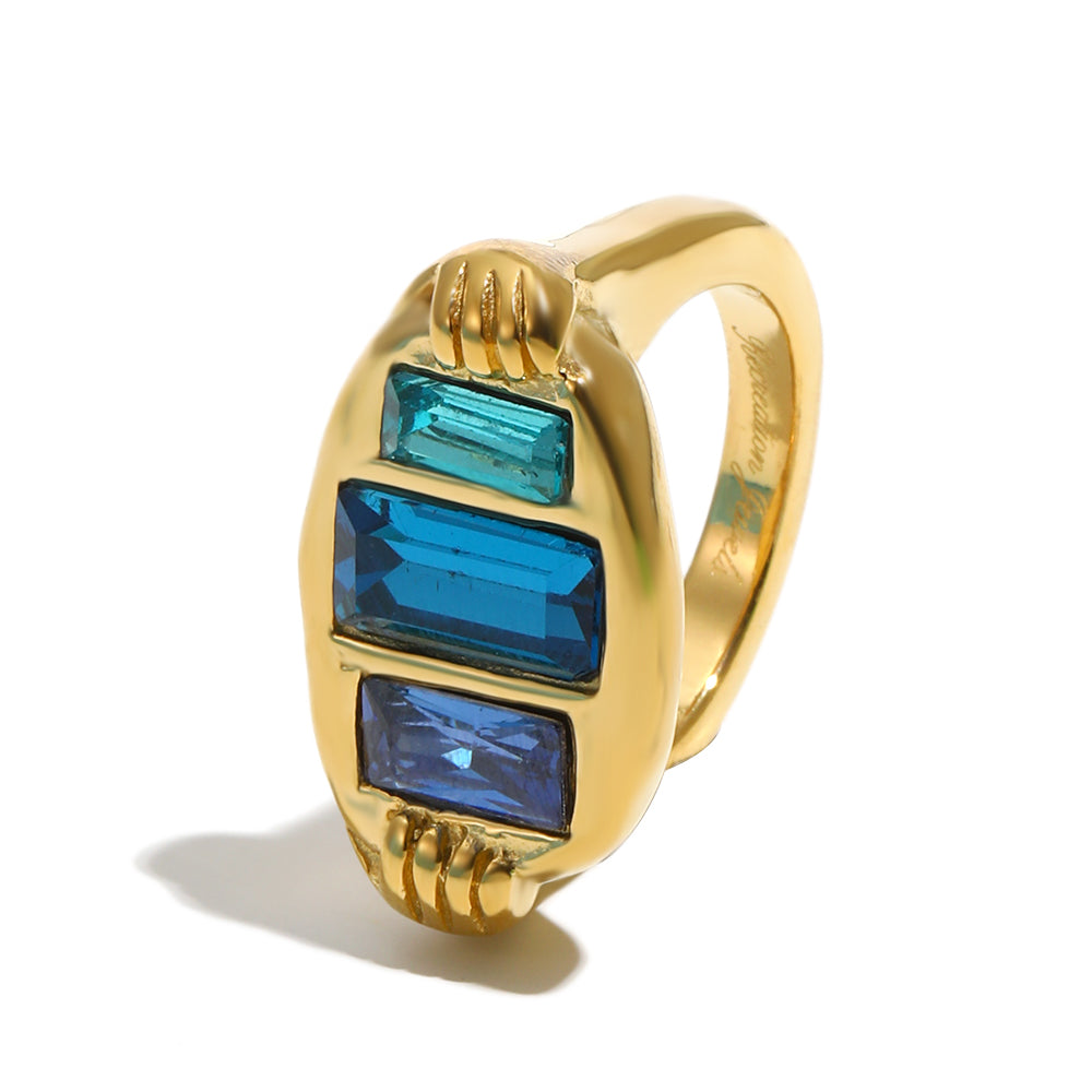 Stella's Blue Ring In Gold