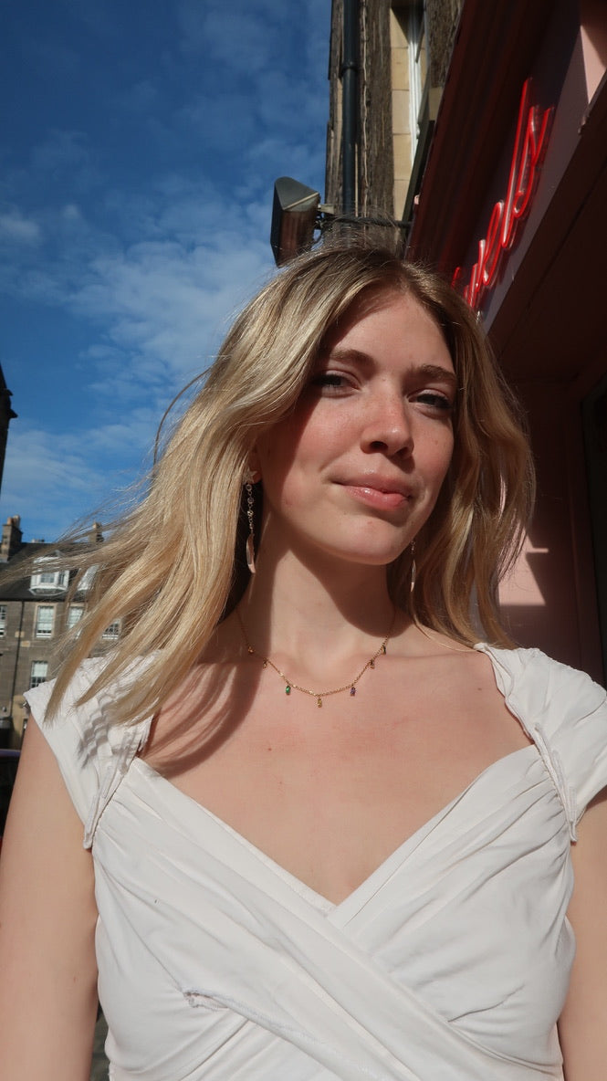 Orla’s multicolored gemstone chain
