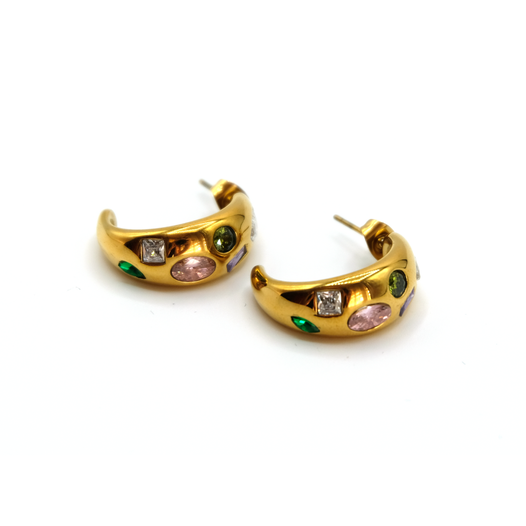 Emma’s multicolored gold hoops