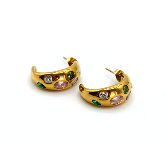 Emma’s multicolored gold hoops