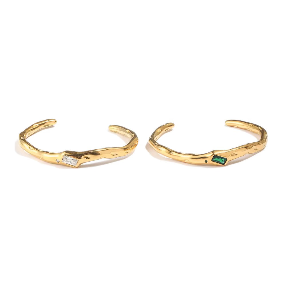 Belle's Gold Bangle In Green