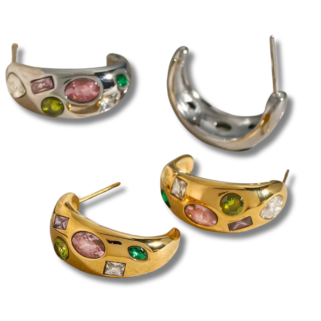 Emma’s multicolored gold hoops