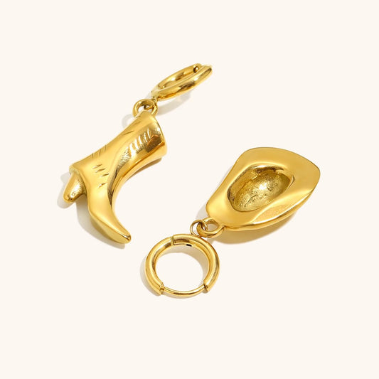 Amy’s Cowboy Earrings in Gold