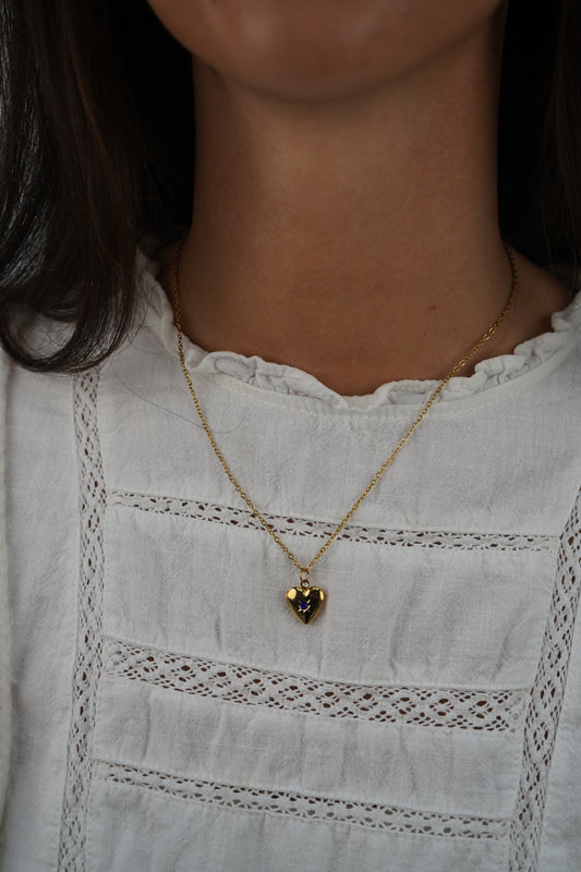Tiana's Sapphire Blue Heart Locket