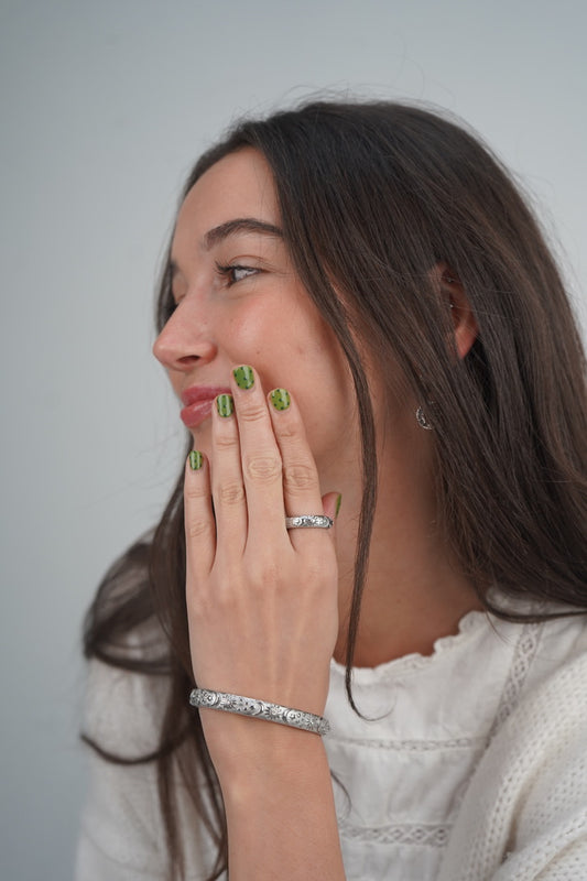 Maria's Celestial Bangle in Silver
