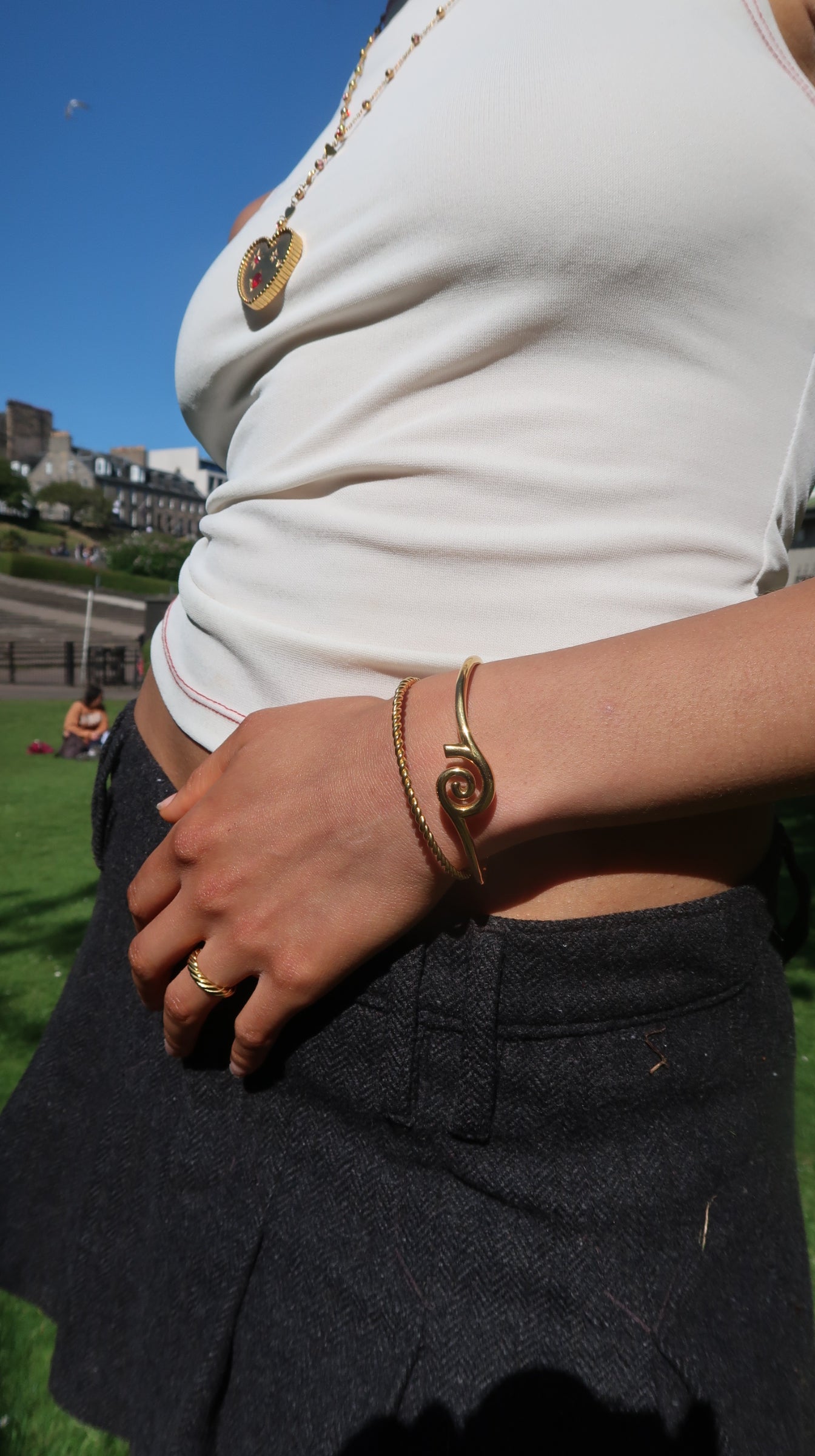 Naia's Spiral Bangle in Gold
