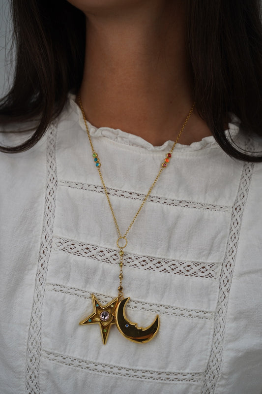 Cecily’s Summer Moon and Star Necklace