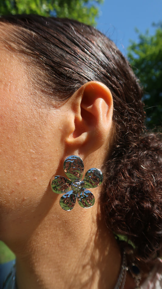 Camille's Silver Flower Earrings
