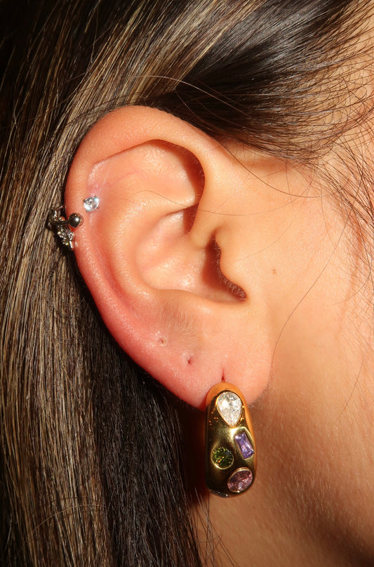 Emma’s multicolored gold hoops
