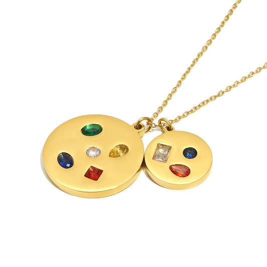 Eloise’s Rainbow Gemstone Pendant in Gold