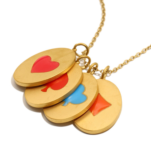 Vesper’s Aces Charm Necklace in Gold