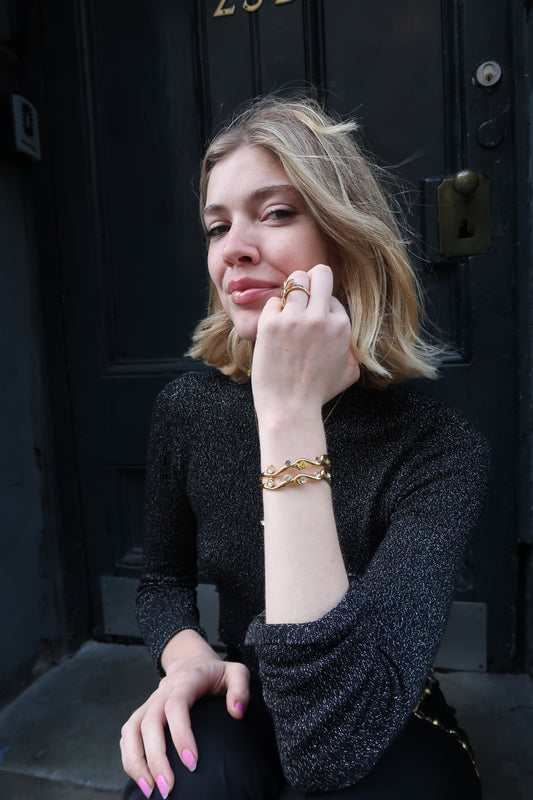 Ivy's Enchanted White Bangle