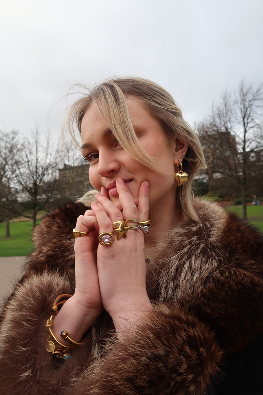 Angel's Heart Earrings in Gold