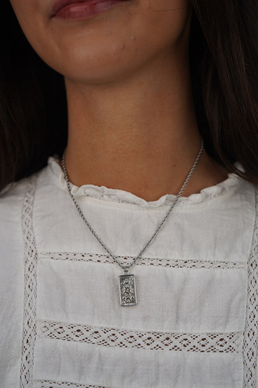Lila's Silver Sun Necklace