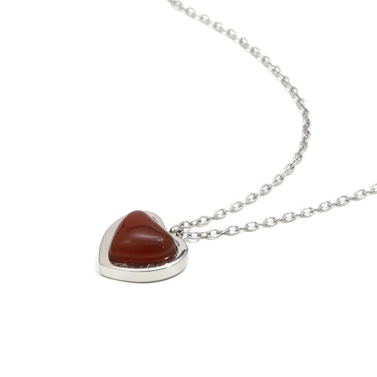 Viola’s Red Heart Necklace in Silver