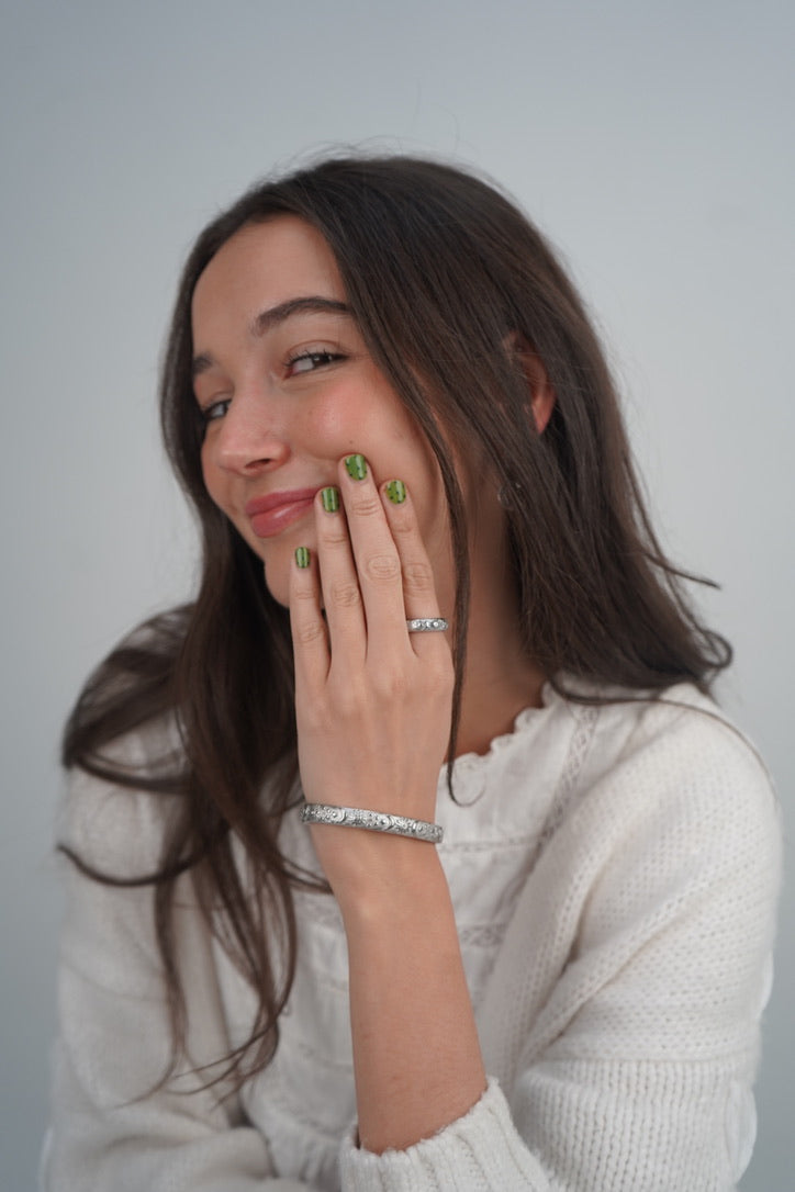 Maria's Celestial Bangle in Silver