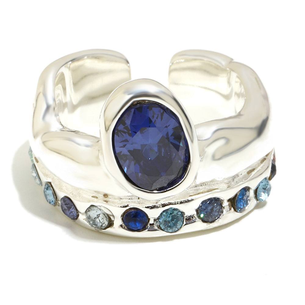 Paloma's Navy Ring In Silver
