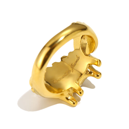 Bee’s Pink Dinosaur Ring in Gold