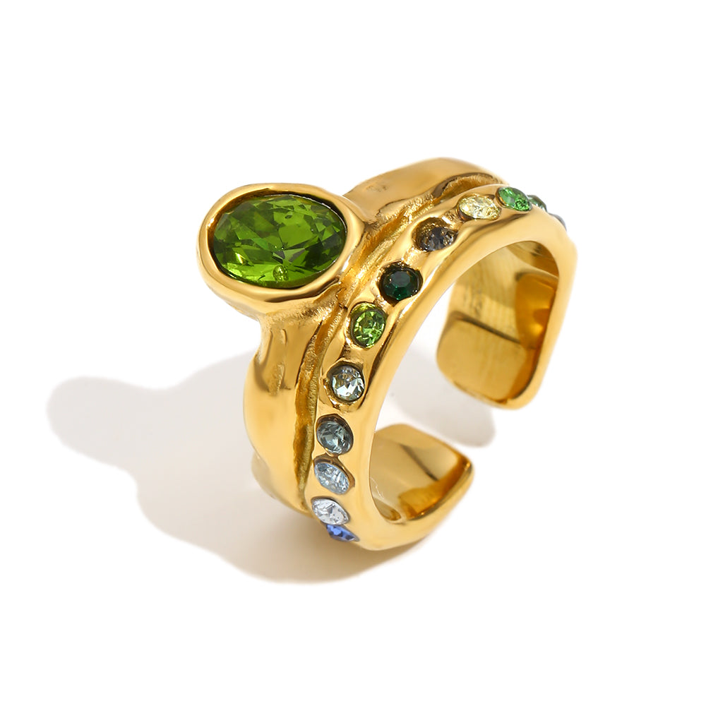 Paloma's Green Ring In Gold