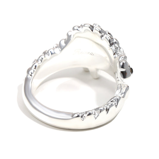 Bee's Pink Dinosaur Ring In Silver