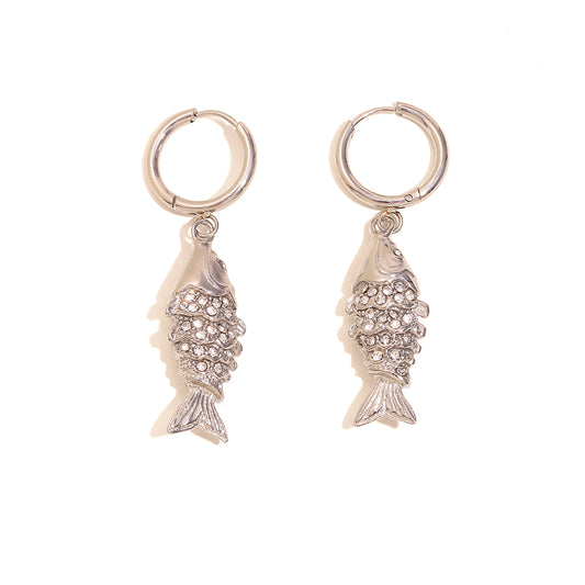 Stella's Silver Fish Hoops