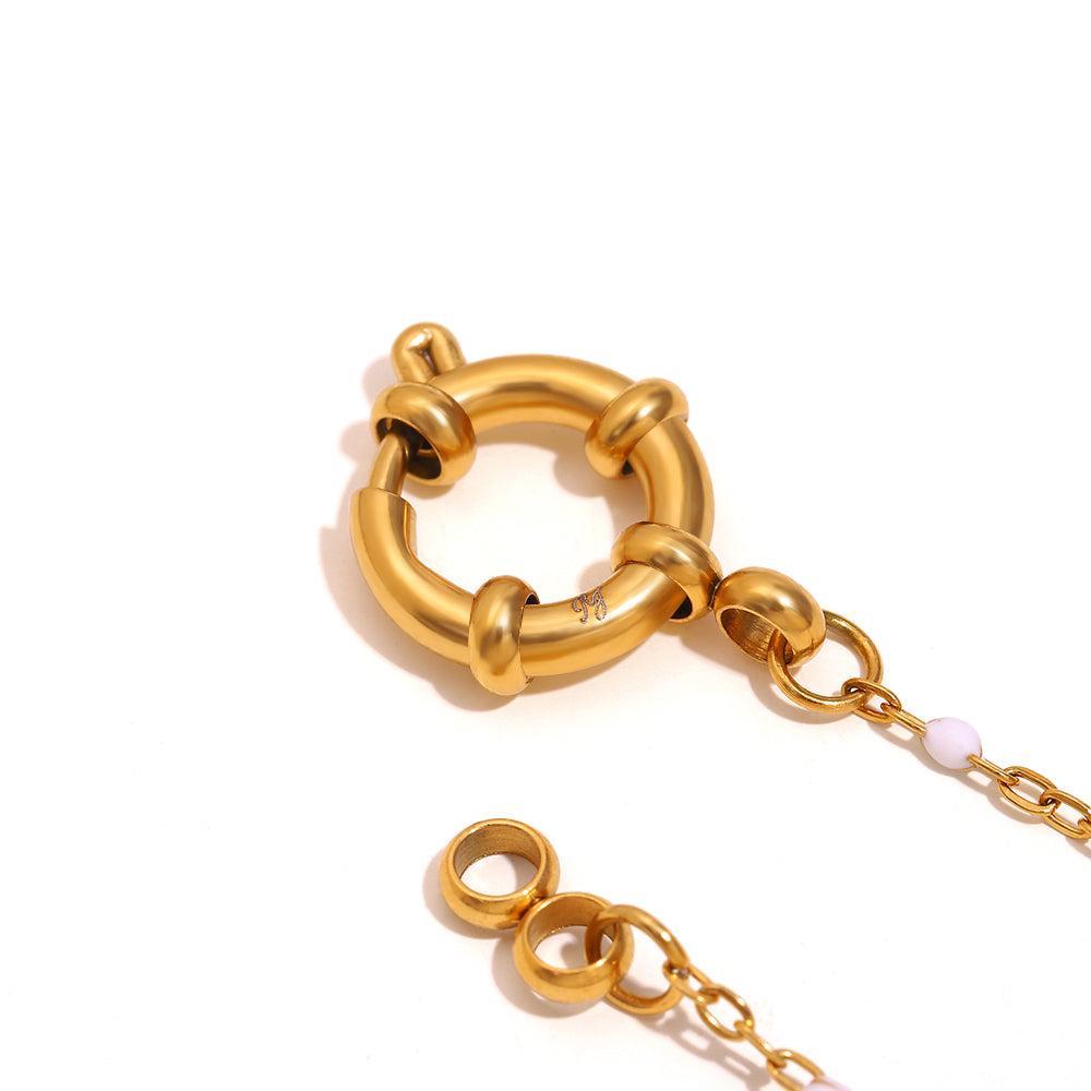 Lina’s White Beaded Charm Necklace