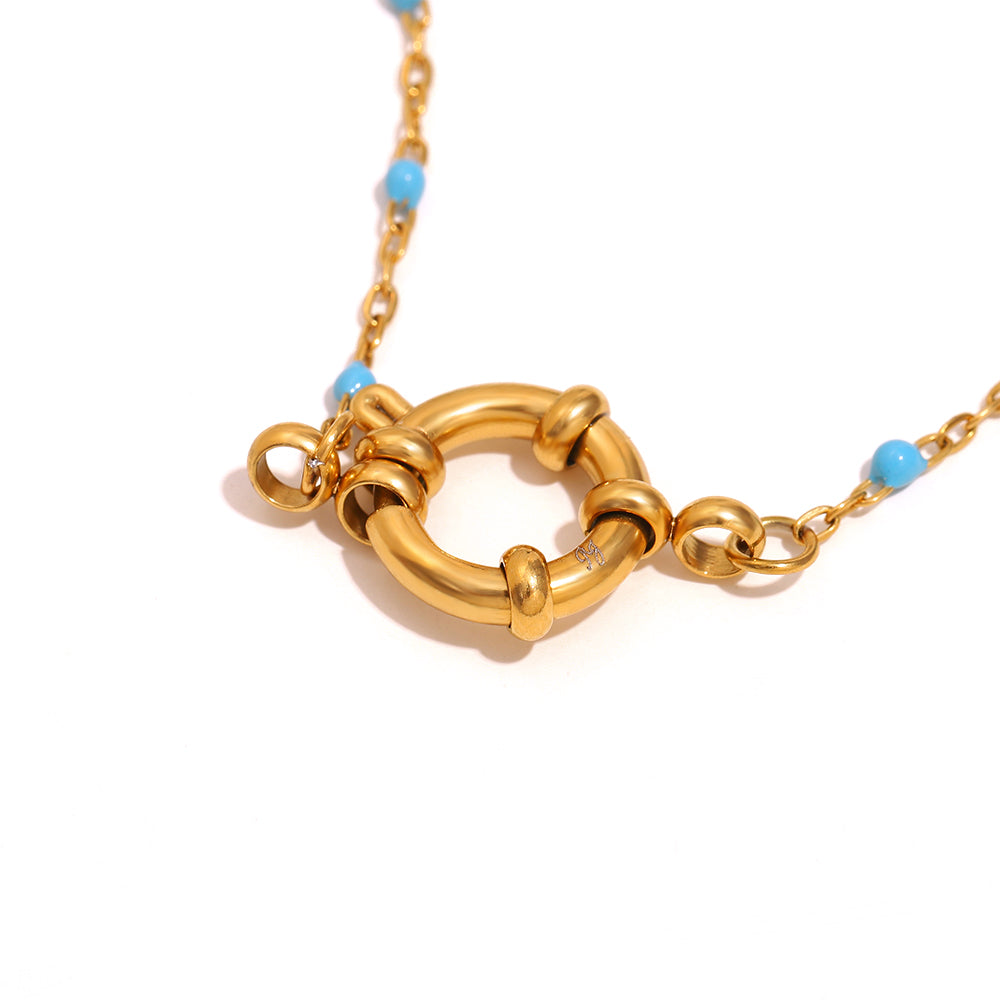 Lina’s Blue Beaded Charm Necklace