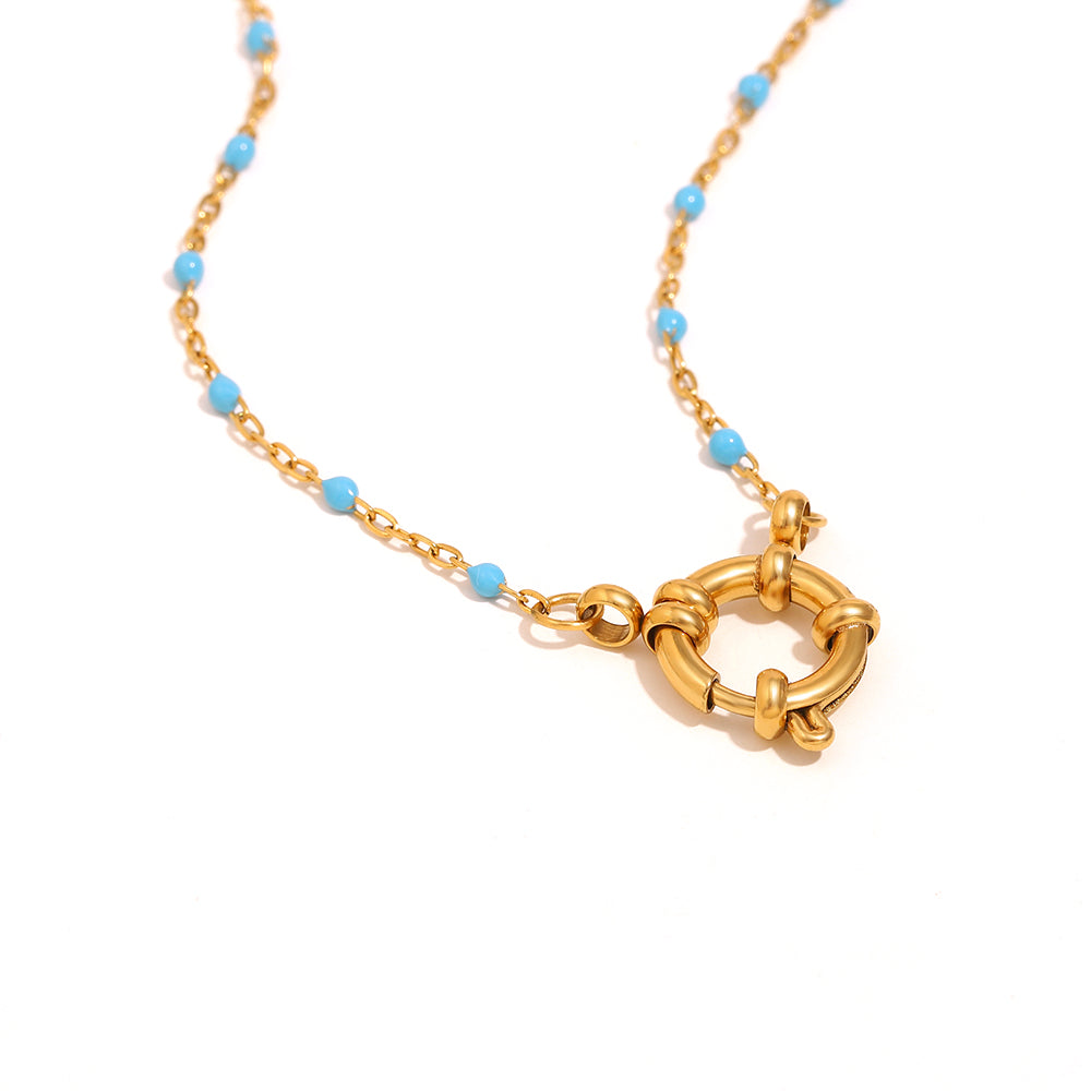 Lina’s Blue Beaded Charm Necklace