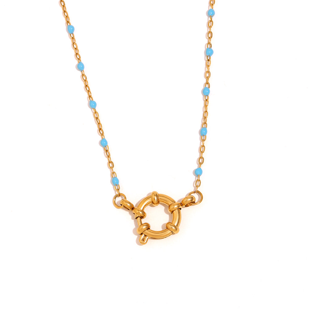 Lina’s Blue Beaded Charm Necklace