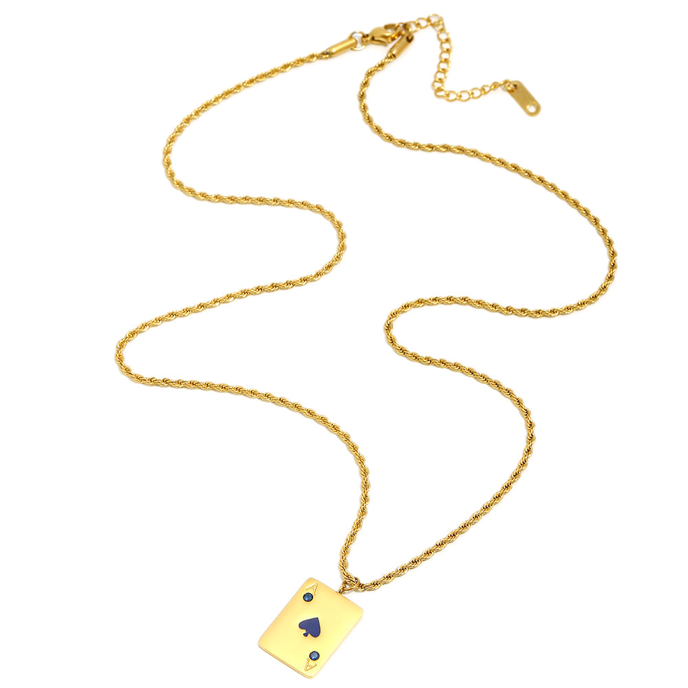 Vesper's Ace of Spades Necklace In Gold