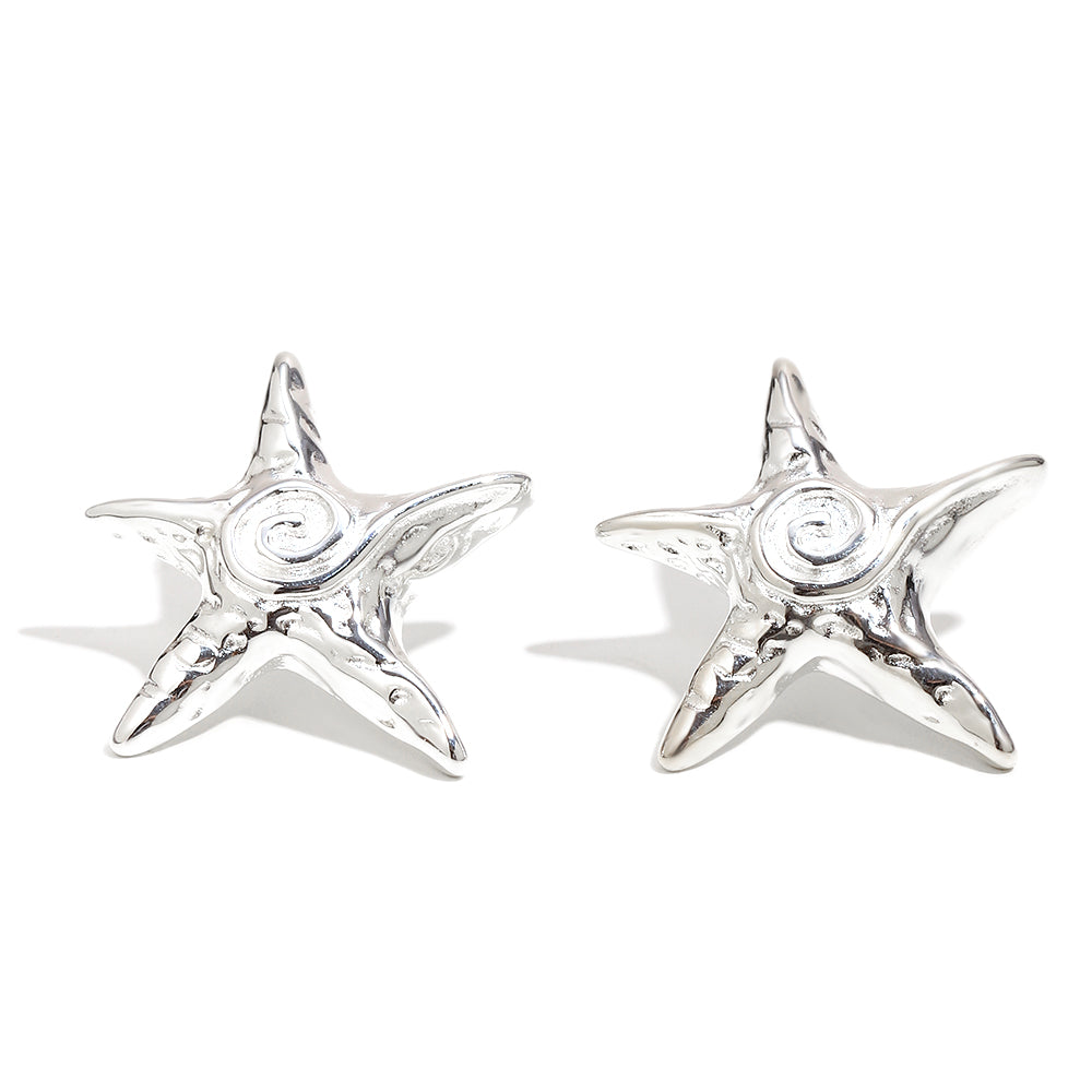 Pia's Starfish Earrings In Silver