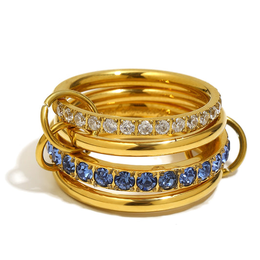 Angelica's Stacked Ring In Blue