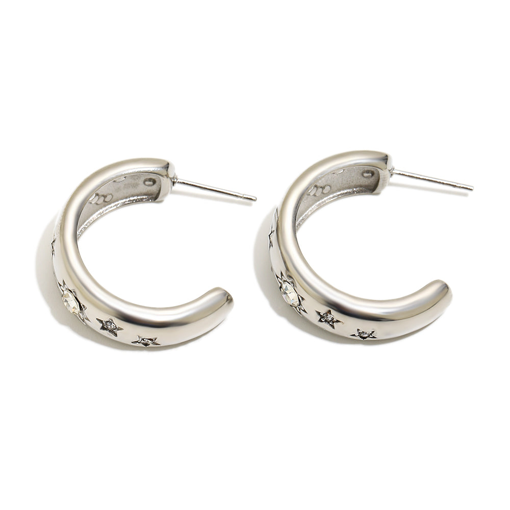 Petra's Star Hoops In Silver